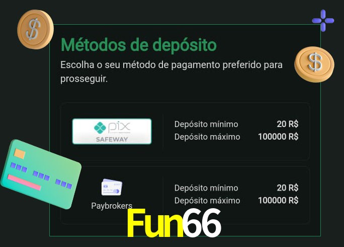 O cassino Fun66 oferece uma grande variedade de métodos de pagamento